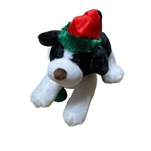 Walmart Santa Hat Floppy Dog Plush Puppy 7 Inch Stuffed Animal Toy Tan